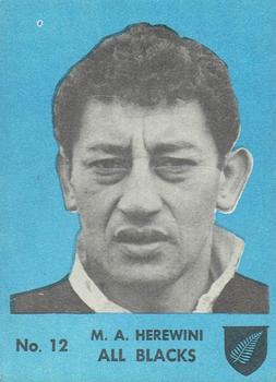 1968 Playtime Rugby Gum Famous Rugby Players - Blue #12 Mack Herewini Front